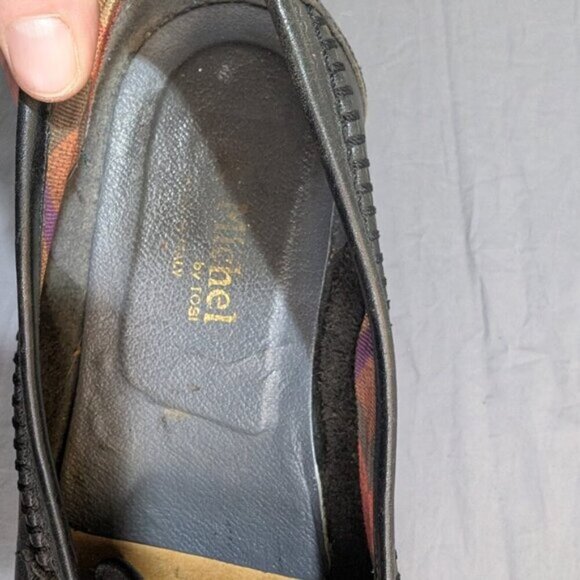 de michel by tosi Black Woven Leather Tassel Loafers Men Size 44 - Picture 5 of 12